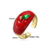 Wholesale Light Luxury Fruit Pattern Copper Ring With Zirconia For Women