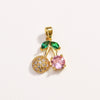 Wholesale Light Luxury Fruit Shaped Copper Pendant With Electroplating For Women
