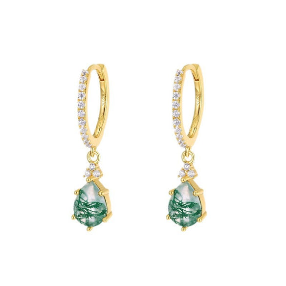 Wholesale Light Luxury Geometric Agate Earrings Inlaid With S925 Silver