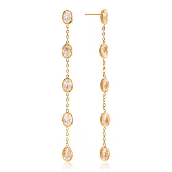 Wholesale Light Luxury Geometric And Heart Shape Electroplated Stainless Steel Tassel Earrings For Women