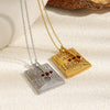 Wholesale Light Luxury Geometric And Heart Shape Stainless Steel Electroplated Diamondstudded Pendant Necklace For Women