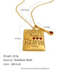 Wholesale Light Luxury Geometric And Heart Shape Stainless Steel Electroplated Diamondstudded Pendant Necklace For Women