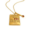 Wholesale Light Luxury Geometric And Heart Shape Stainless Steel Electroplated Diamondstudded Pendant Necklace For Women