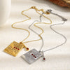 Wholesale Light Luxury Geometric And Heart Shape Stainless Steel Electroplated Diamondstudded Pendant Necklace For Women