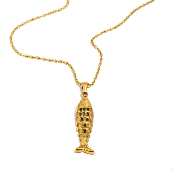 Wholesale Light Luxury Geometric Animal Style Stainless Steel Vacuum Plated Pendant Necklace For Women