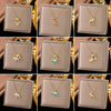 Wholesale Light Luxury Geometric Animal Zodiac 18K Real Gold Plated Copper Pendant Flash O Chain Necklace For Women
