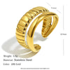 Wholesale Light Luxury Geometric Asymmetrical Heart Starfish Stainless Steel Electroplated Ring For Women Niche Design