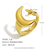 Wholesale Light Luxury Geometric Asymmetrical Heart Starfish Stainless Steel Electroplated Ring For Women Niche Design
