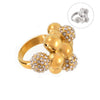Wholesale Light Luxury Geometric Ball Diamond Ring For Women Titanium Steel 18K Gold Electroplated Fadingfree Jewelry