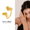 Wholesale Light Luxury Geometric Butterfly Opening Ring For Ladies Made Of Stainless Steel With Electroplating
