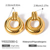 Wholesale Light Luxury Geometric Circle Contrasting Color Earrings In Titanium Steel With Electroplating