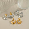 Wholesale Light Luxury Geometric Circle Contrasting Color Earrings In Titanium Steel With Electroplating