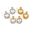 Wholesale Light Luxury Geometric Circle Contrasting Color Earrings In Titanium Steel With Electroplating