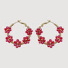 Wholesale Light Luxury Geometric Colorful Rice Beads Flower Handmade Electroplated Stainless Steel Earrings For Ladies