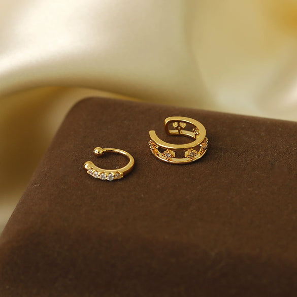 Wholesale Light Luxury Geometric Copper Earrings For Women With Electroplating Treatment And Clipon Style