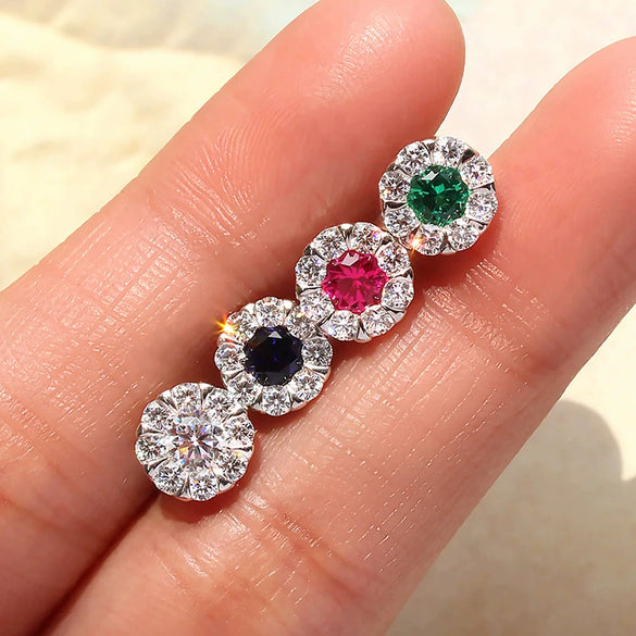 Wholesale Light Luxury Geometric Copper Earrings For Women With Zirconia Design