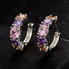 Wholesale Light Luxury Geometric Copper Earrings Inlaid With Multicolor Zircon
