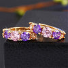 Wholesale Light Luxury Geometric Copper Earrings Inlaid With Multicolor Zircon