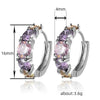 Wholesale Light Luxury Geometric Copper Earrings Inlaid With Multicolor Zircon