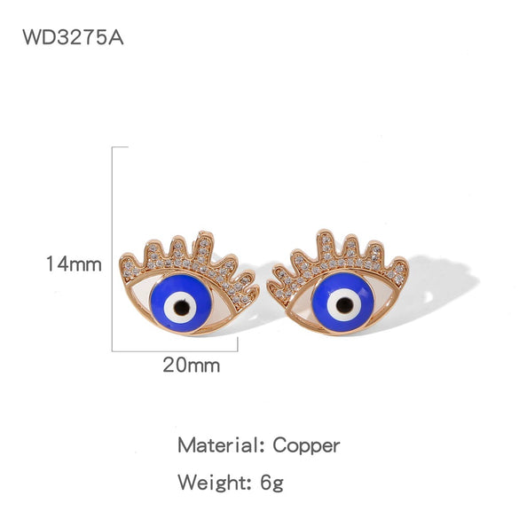 Wholesale Light Luxury Geometric Copper Electroplated Diamondstudded Women's Earrings