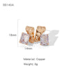 Wholesale Light Luxury Geometric Copper Electroplated Diamondstudded Women's Earrings