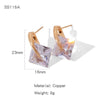 Wholesale Light Luxury Geometric Copper Electroplated Diamondstudded Women's Earrings