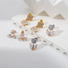 Wholesale Light Luxury Geometric Copper Electroplated Diamondstudded Women's Earrings