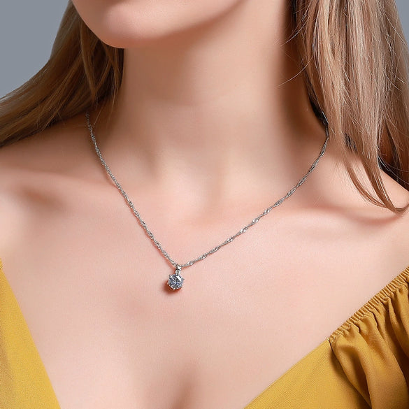 Wholesale Light Luxury Geometric Copper Pendant Necklace With Diamond Styling And Stranded Wire Chain For Women