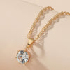 Wholesale Light Luxury Geometric Copper Pendant Necklace With Diamond Styling And Stranded Wire Chain For Women