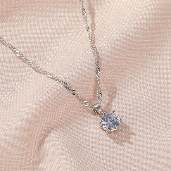 Wholesale Light Luxury Geometric Copper Pendant Necklace With Diamond Styling And Stranded Wire Chain For Women