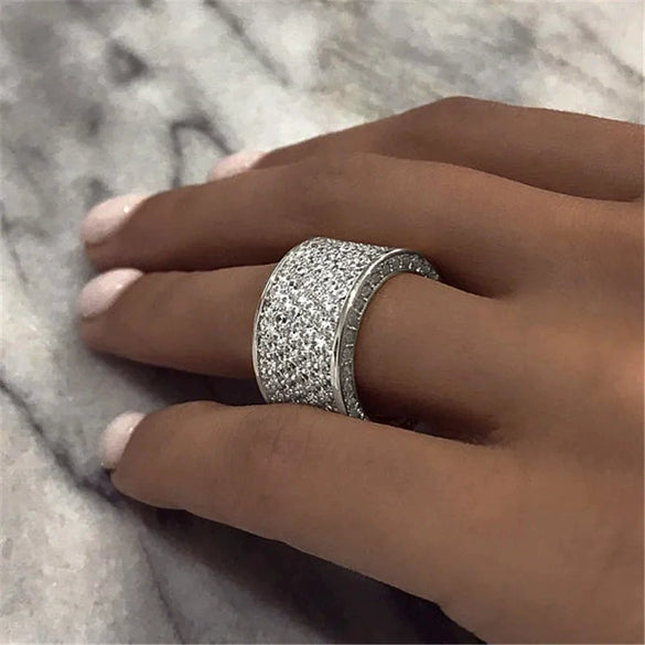 Wholesale Light Luxury Geometric Copper Ring Inlaid With Zircon For Men And Women