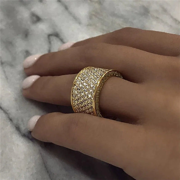 Wholesale Light Luxury Geometric Copper Ring Inlaid With Zircon For Men And Women