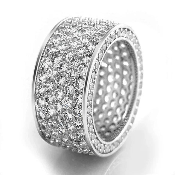 Wholesale Light Luxury Geometric Copper Ring Inlaid With Zircon For Men And Women