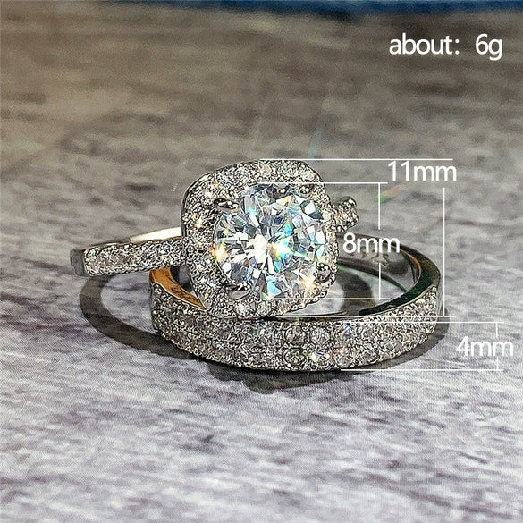 Wholesale Light Luxury Geometric Copper Ring With Zircon For Women