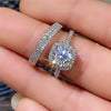 Wholesale Light Luxury Geometric Copper Ring With Zircon For Women