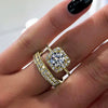 Wholesale Light Luxury Geometric Copper Ring With Zircon For Women