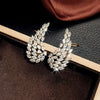 Wholesale Light Luxury Geometric Copper Zircon Inlaid Women's Angel Wings Earrings