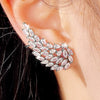 Wholesale Light Luxury Geometric Copper Zircon Inlaid Women's Angel Wings Earrings