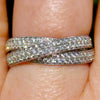 Wholesale Light Luxury Geometric Copper Zircon Multilayer Pave Ring For Women