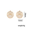 Wholesale Light Luxury Geometric Cross Crown Roman Numerals Diamond Inlay Gold Plated Copper O Word Chain Jewelry Set For Unisex