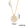 Wholesale Light Luxury Geometric Cross Crown Roman Numerals Diamond Inlay Gold Plated Copper O Word Chain Jewelry Set For Unisex