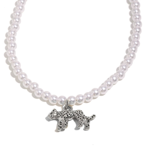 Wholesale Light Luxury Geometric Cut Out Tiger Pendant Stainless Steel 18K Electroplated Necklace For Women