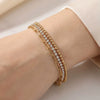 Wholesale Light Luxury Geometric Diamond Stainless Steel 18K Gold Plated Bracelet Jewelry Set For Women