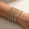 Wholesale Light Luxury Geometric Diamond Stainless Steel 18K Gold Plated Bracelet Jewelry Set For Women