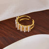 Wholesale Light Luxury Geometric Diamondencrusted Copper Ring