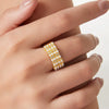 Wholesale Light Luxury Geometric Diamondencrusted Copper Ring