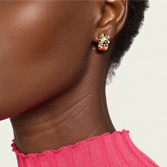 Wholesale Light Luxury Geometric Diamondencrusted Stainless Steel 18K Goldplated Titanium Steel Earrings For Women