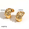 Wholesale Light Luxury Geometric Diamondencrusted Stainless Steel 18K Goldplated Titanium Steel Earrings For Women