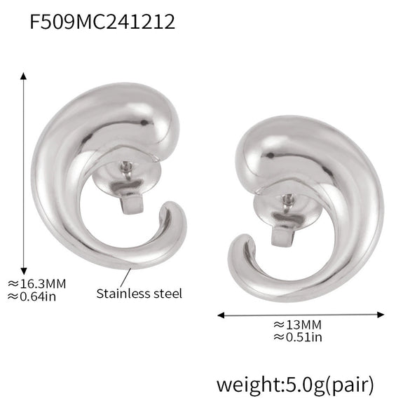 Wholesale Light Luxury Geometric Drop Shape 316L Stainless Steel 18K Gold Plated Earrings For Women