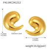 Wholesale Light Luxury Geometric Drop Shape 316L Stainless Steel 18K Gold Plated Earrings For Women